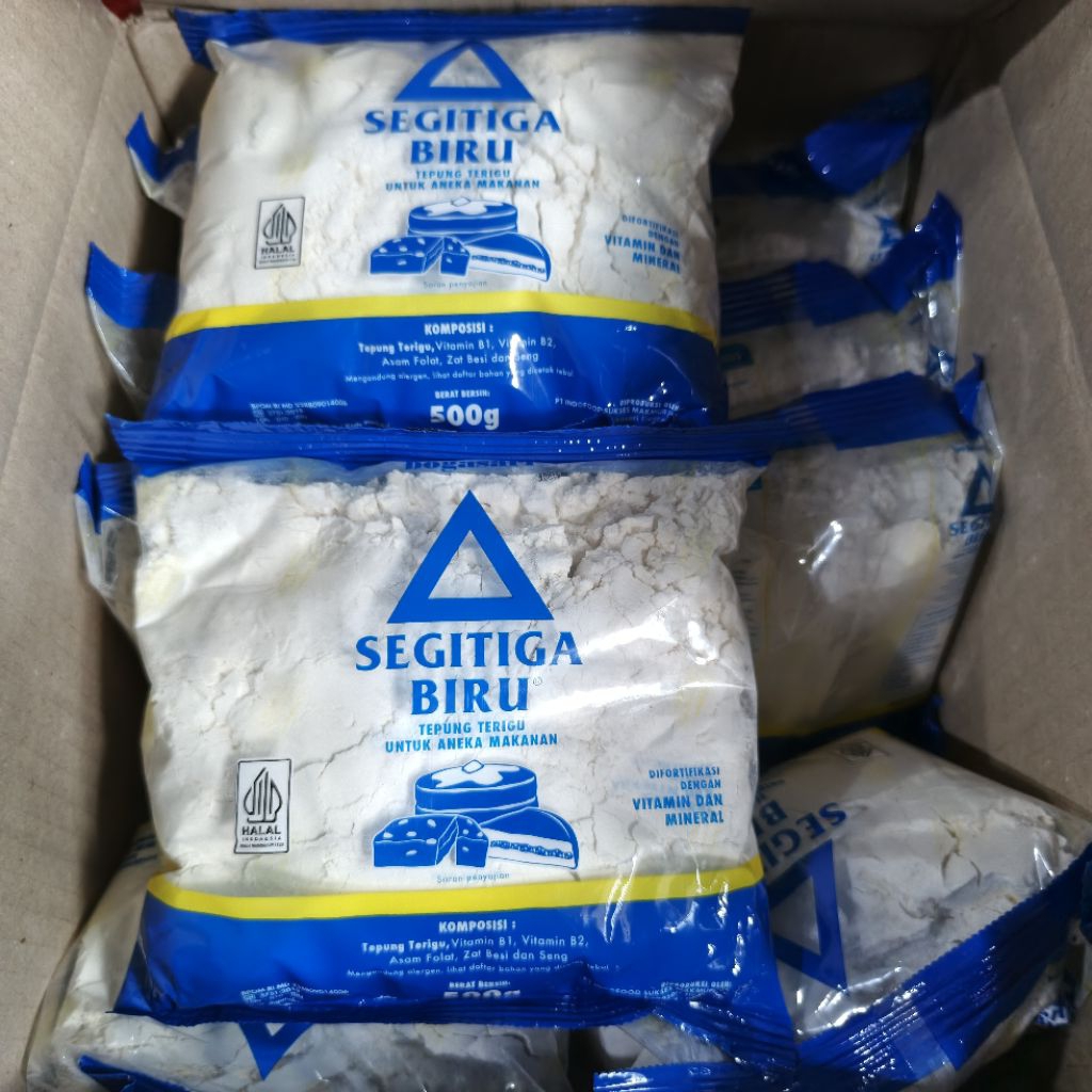 Tepung Terigu Segitiga Biru 500 Gram | Tepung Terigu | Bogasari