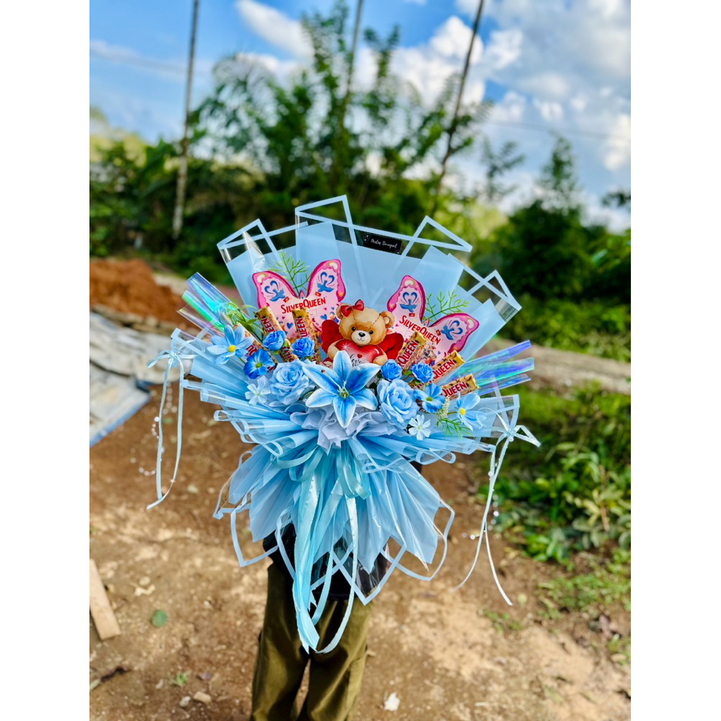 buket coklat buket jumbo buket silverqueen butterfly