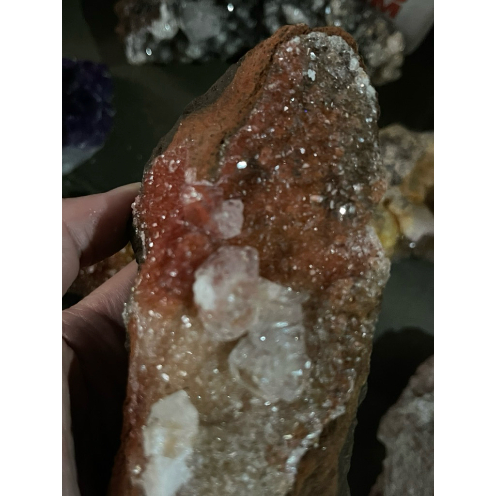 Druzy [RARE] Sparkling Crystal Hematoid Quartz Mix Apophyllite , Batu crystal alam, Gemstone Raw Nat