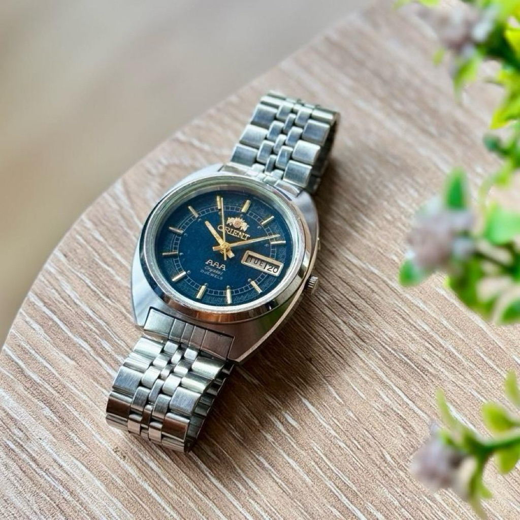 Jam tangan Orient automatic AAA crystal 21 jewels. Orient automatic blue dial watch