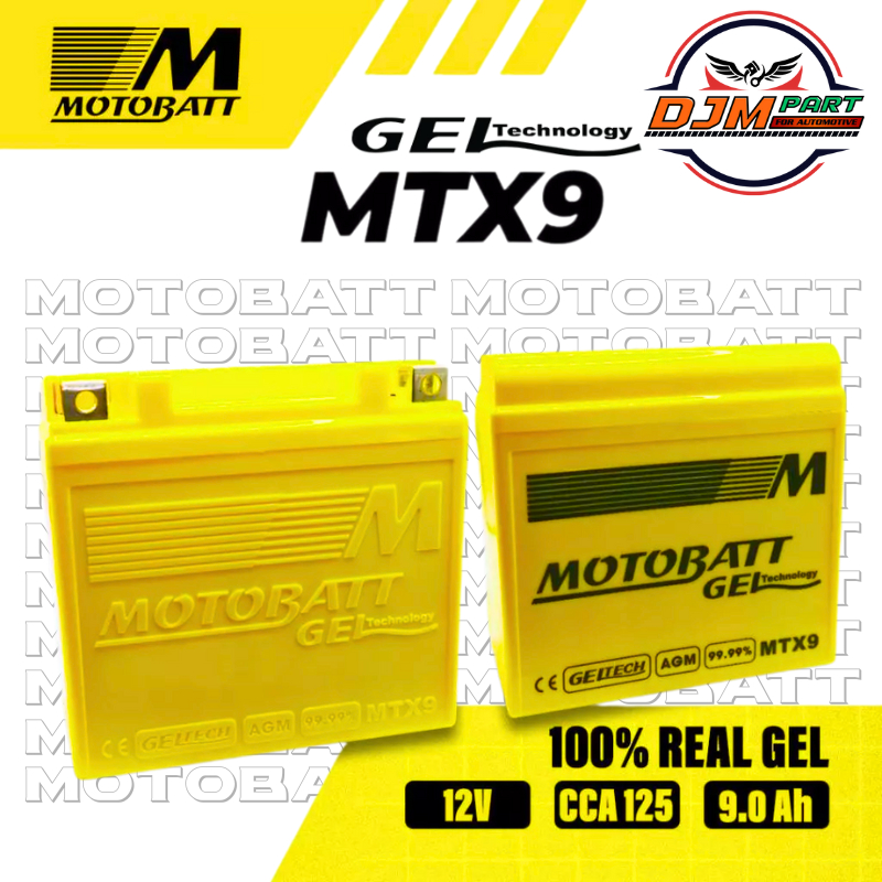 MOTOBATT Aki Kering Motor Thunder 125 Bajaj Pulsar 180/200 Apache 12V 9Ah Original