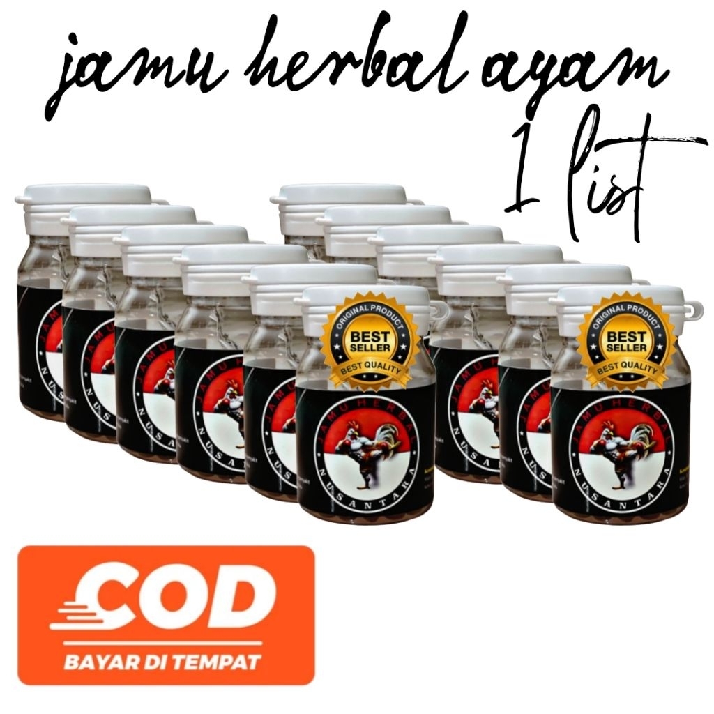 JAMU AYAM HERBAL (1 LIST 12 BOTOL ISI 200) JAMU AYAM ORIGINAL Produk Terlaris dengan Label Best Sell