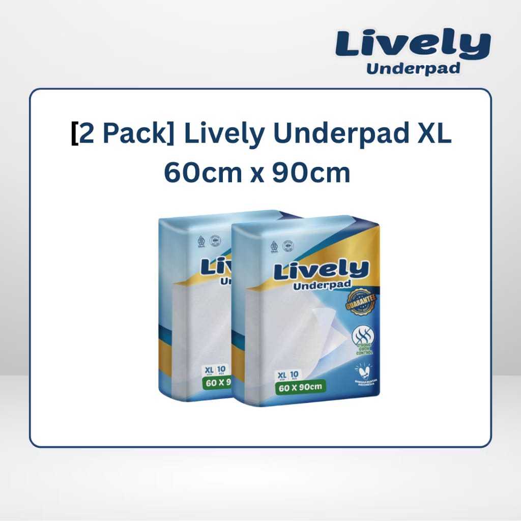 [PAKET 2 BAG / 2 BALL] LIVELY UNDERPAD HALAL Perlak 60x90cm PREMIUM MURAH PROMO