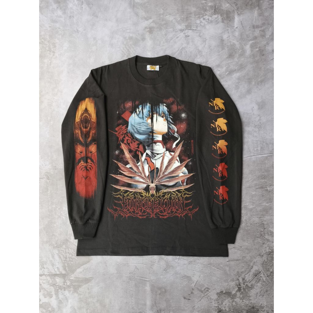 Kaos Lengan Panjang Bootleg Anime Evangelion