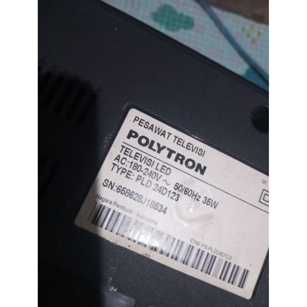 Maderbort polytron pld 24D123 mesin tv