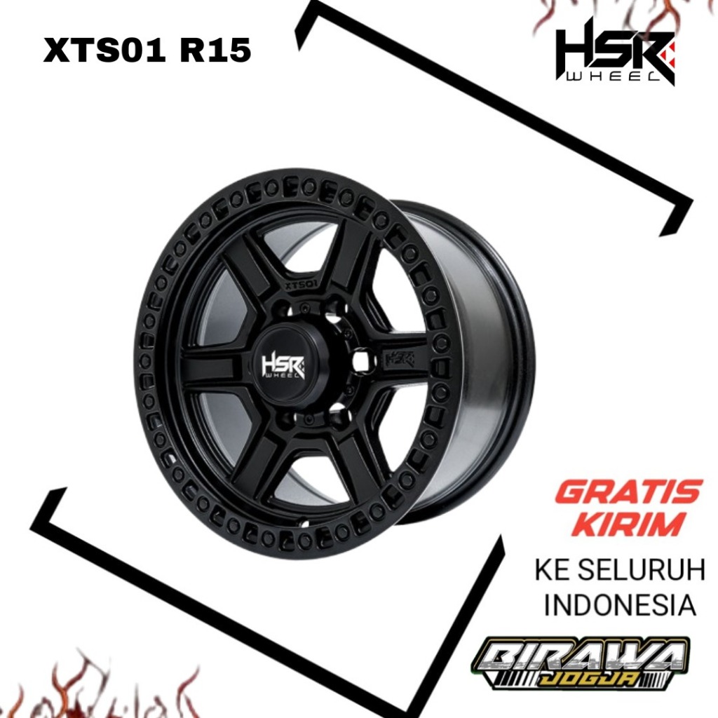 pelek HSR XTS01 R15 OFFROAD velg mobil cj7, hardtop, panther kapsul,  terrano, blazer ring 15 h6x139