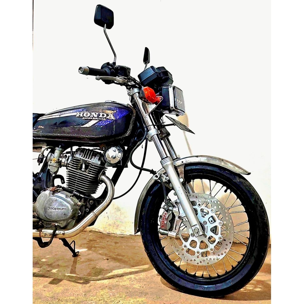 LAMPU DEPAN GL100 ORIGINAL SET PANGKON STOPLAM, SPIDO DAN LAMPU DEPAN DAYMAKER SUDAH PNP SHOCK DEPAN