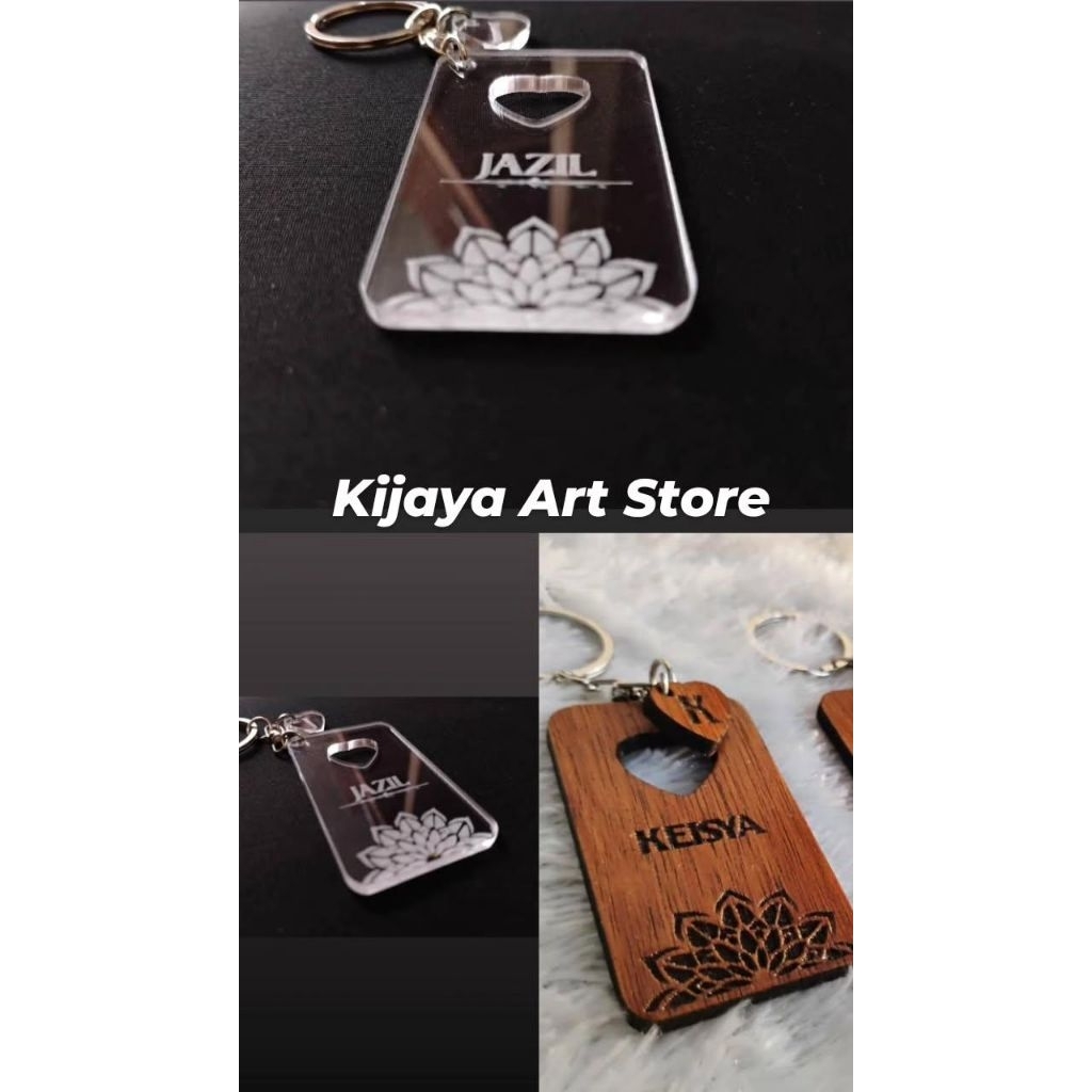 Gantungan kunci kayu, Gantungan kunci unik custom, Ganci Nama