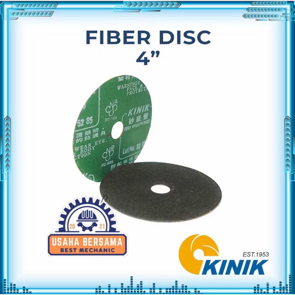 Amplas Bulat 4" Kinik Fiber Fibre Disc Grit CC16 CC 16