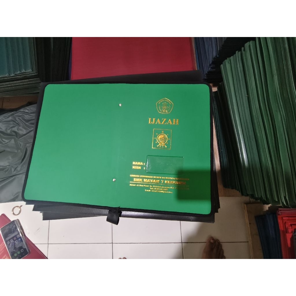 sampul map sleting ijasah & map sleting raport hotprint isi plastik doff