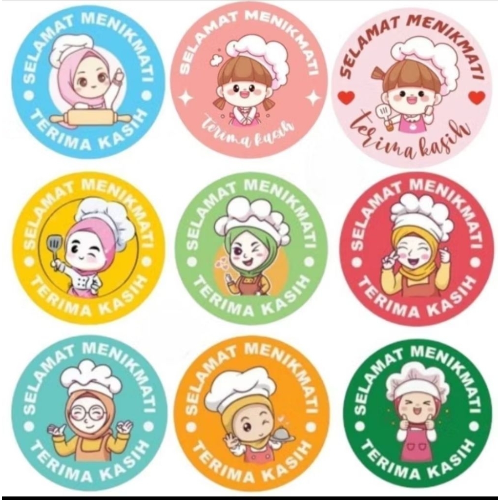 1ROLL 500 PCS/STIKER TERIMAKASIH/STIKER MAKANAN