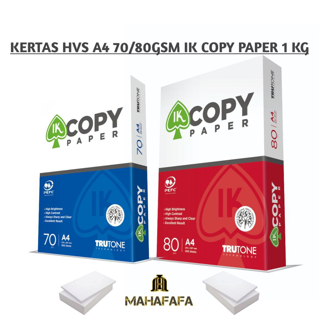 KERTAS A4 70GSM/80GSM 1 KG IK COPY PAPER