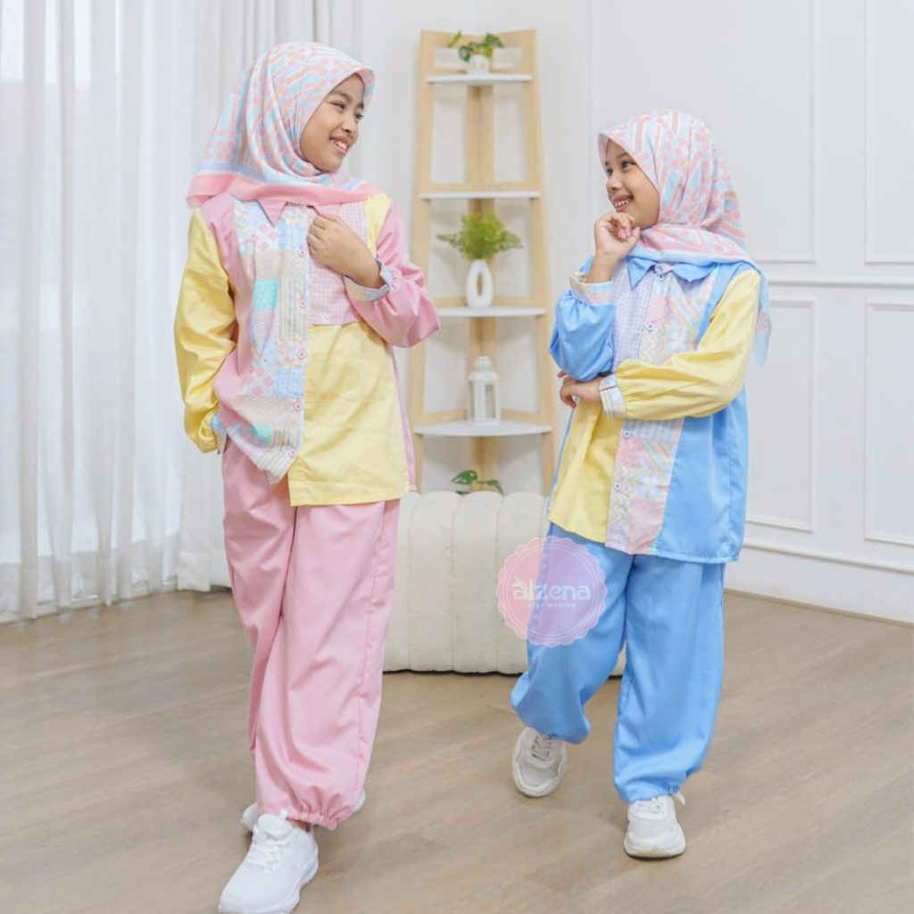 Alzena Kids Moslem - One Set Setelan Celana Anak Perempuan Laura