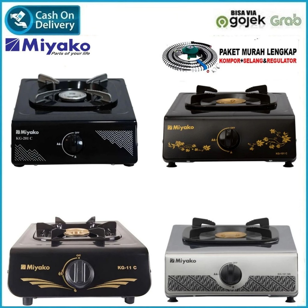 MIYAKO Kompor Gas 1 (Satu) Tungku Teflon