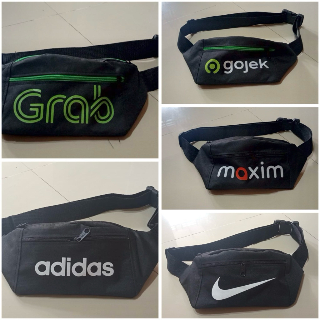 Waistbag Tas Pinggang Pria Ojol Grab Gojek Maxim