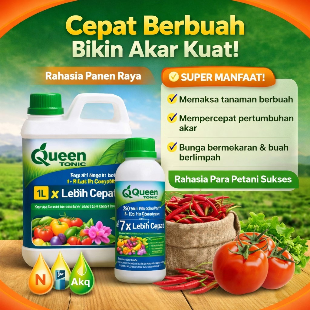 Queen Tonic 1Liter - Pupuk Buah Durian agar Cepat Berbuah Lebat & Cocok Untuk Semua Tanaman Buah