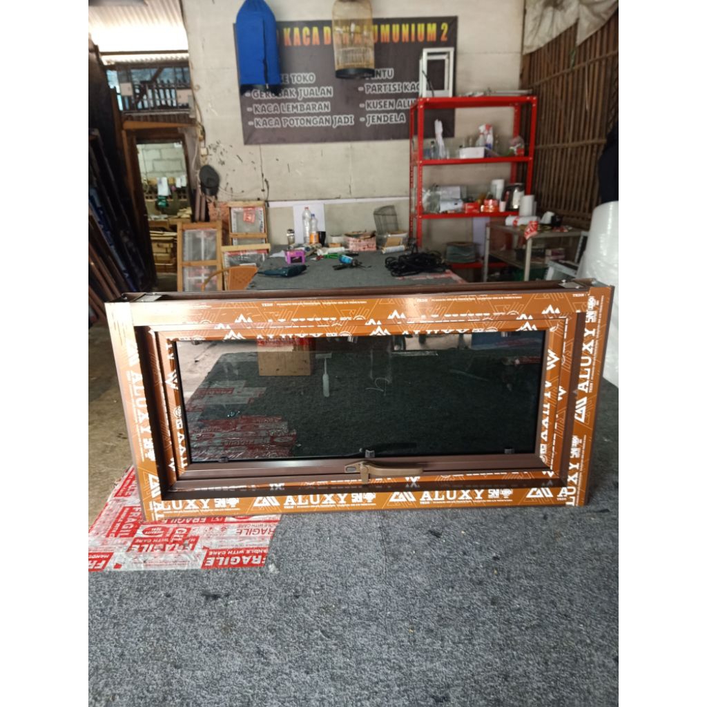 jendela kusen aluminium bahan inkalum 40×100