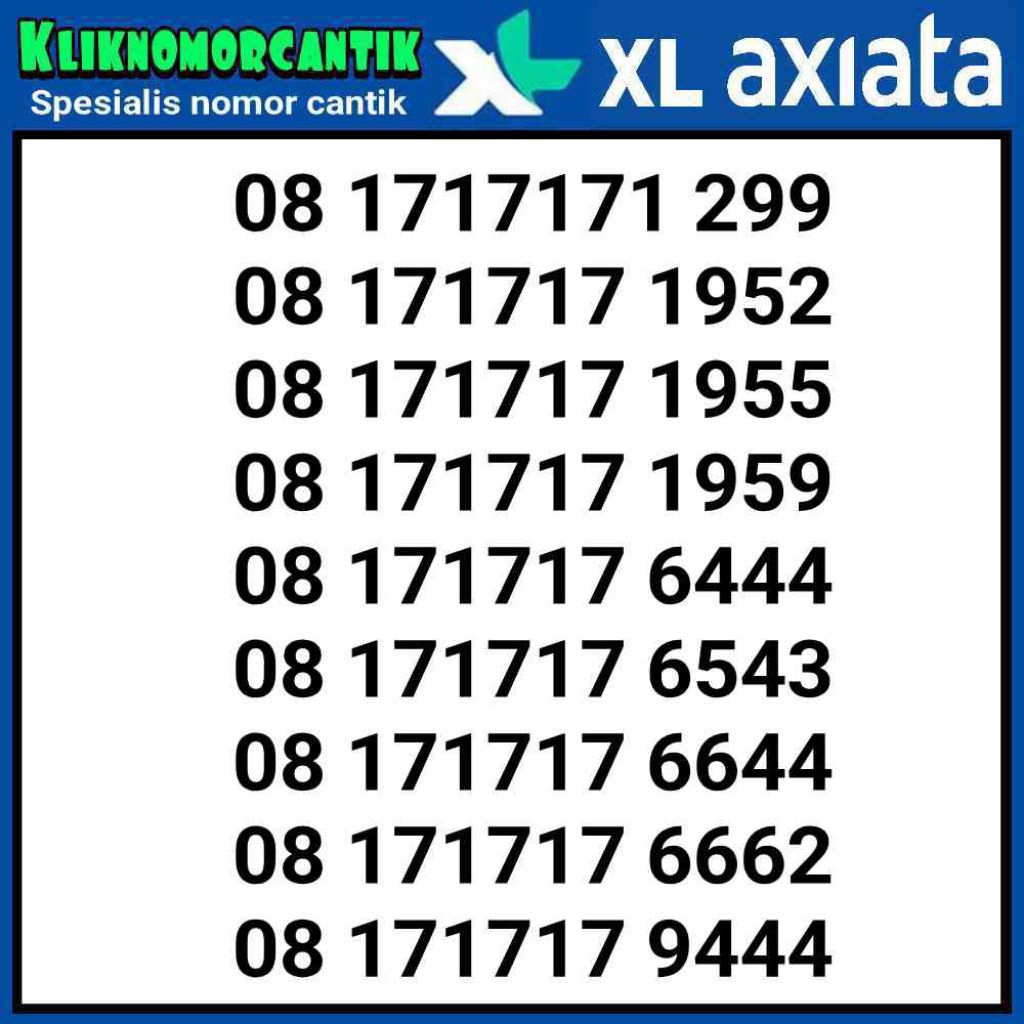 Nomor Cantik XL Axiata 4G&5G Kartu Perdana XL 171717 A2