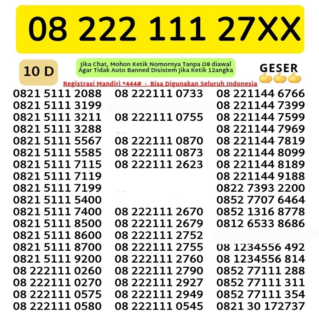 Nomor Cantik Telkomsel Support 4G 5G Nocan Simpati Kartu Perdana Simpati Cantik Kwarted Panca Hexa N