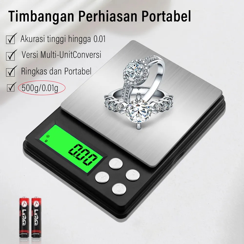 Timbangan saku elektronik, timbangan gram kecil, timbangan 0,01 karat, timbangan gram elektronik
