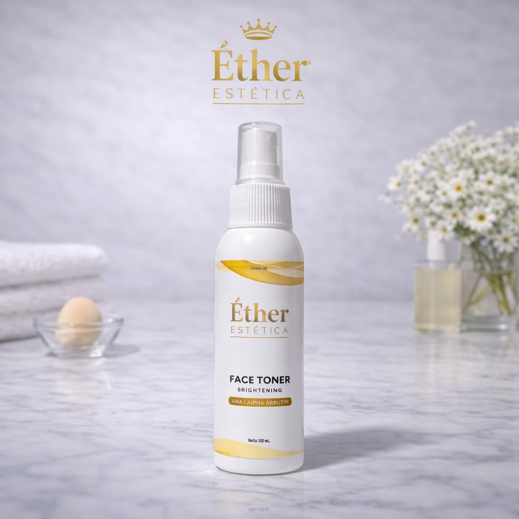 Toner Wajah Brightening AHA Alpha Arbutin Éther Estética 100 ml BPOM