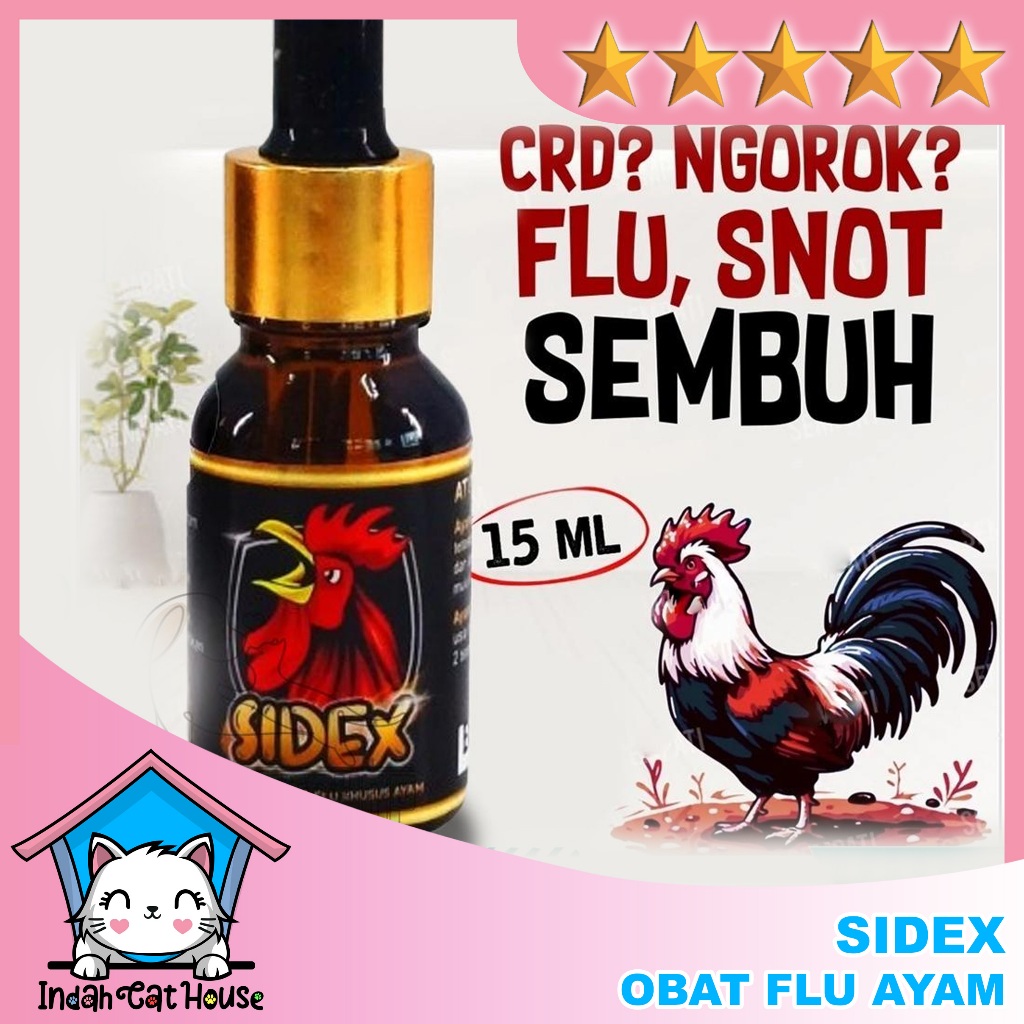 SIDEX Obat Ayam Ngorok CRD Snot Pilek Flu Radang Tenggorokan 15ml untuk Ayam Jago Laga Aduan Petarun