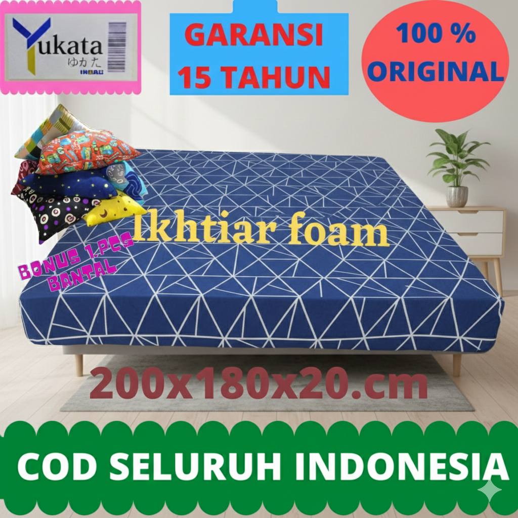 200 x 180 x 20 Kasur Busa Inoac yukata ukuran nomor satu Kasur busa Garansi 15 Tahun Original Inoac
