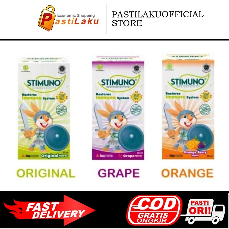 Stimuno anak syrup 100ml & 60ml rasa GRAPE, ORIGINAL, JERUK