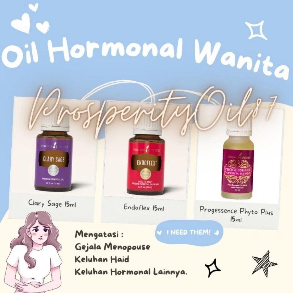 Paket Hormonal Wanita Young Living Ready Stock Clary Sage, Endoflex, Progessence Phyto Plus PPP @15m