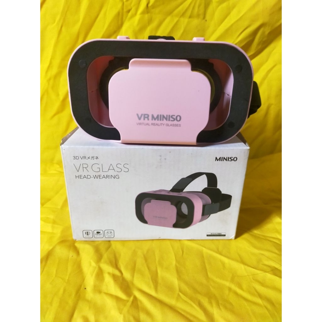 VR glass / kacamata VR miniso pink.