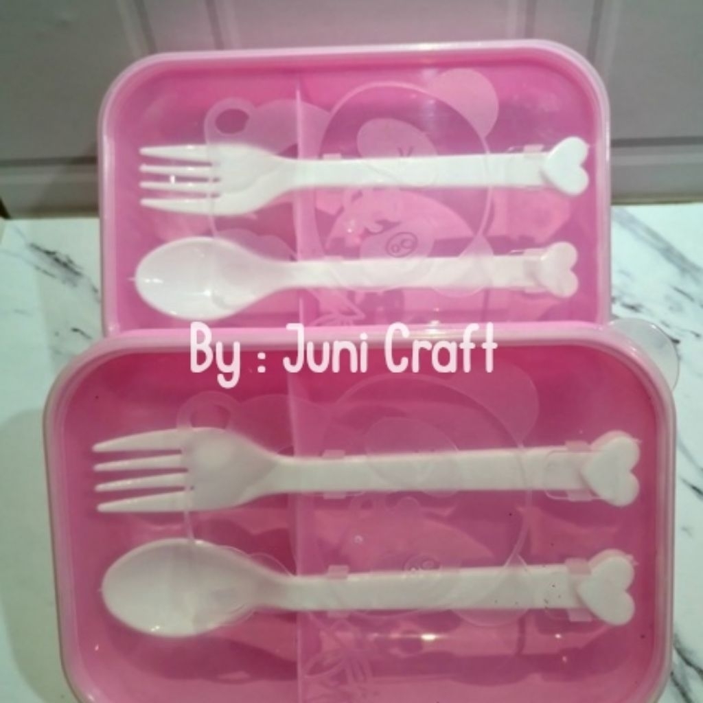 wadah bekal anak TK sendok garpu / wadah nasi