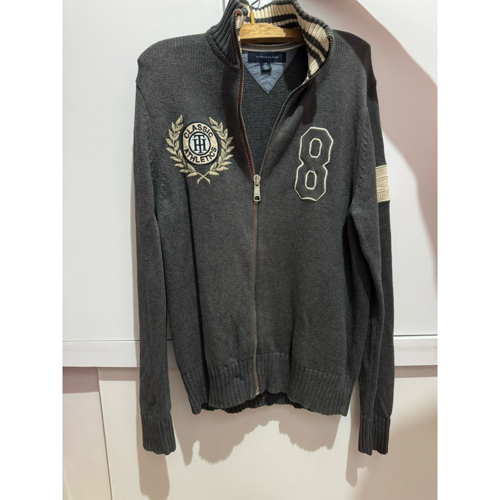 Jacket Rajut Tommy Hilfiger Dark Grey Preloved