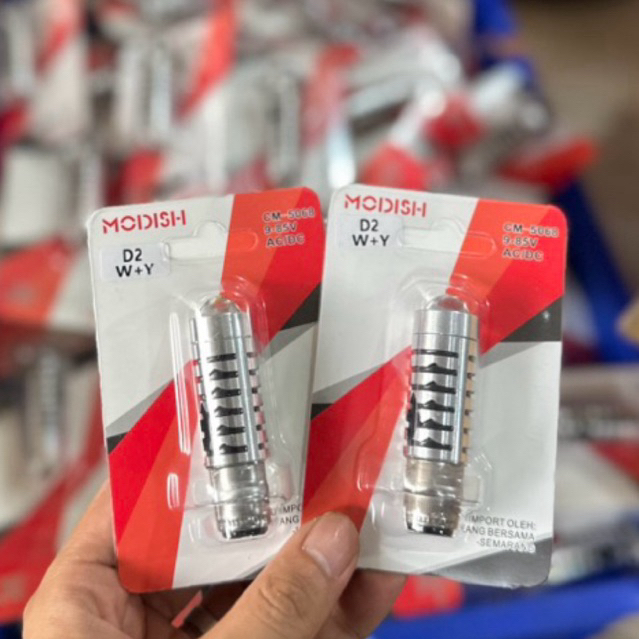 LAMPU DEPAN LASER MODISH D2 WHITE / YELLOW BEBEK MATIC UNIVERSAL PEMASANGAN PNP