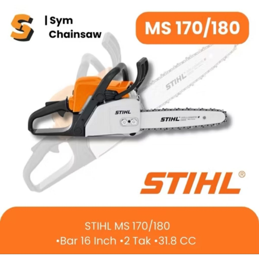 PROMO MESIN POTONG KAYU SENSO MS170/MS180 MODEL BARU STIHL ORIGINAL BAR LASER 16-INCH