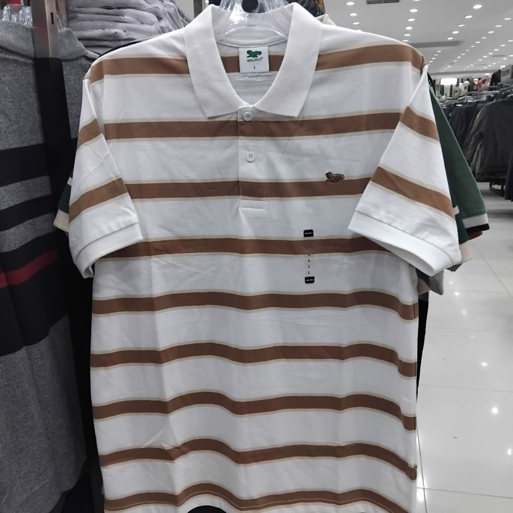 walrus kaos polo/kaos kerah lengan pendek salur salur