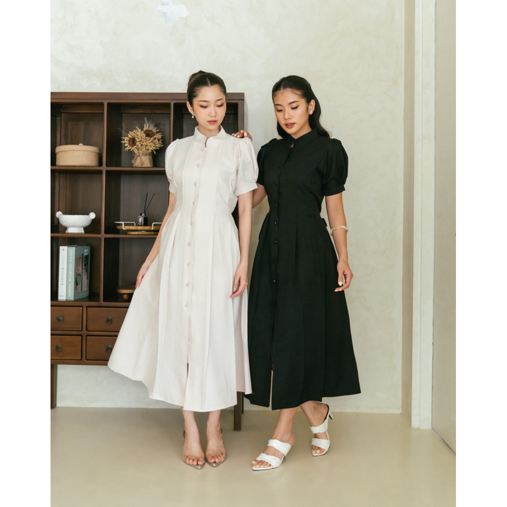Eyla Dress - Dress Midi Wanita - Gaun Kasual Formal - Korea Dress Simple Trendy
