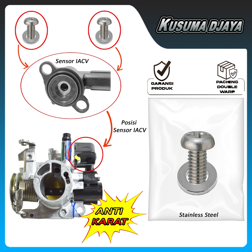 BAUD BAUT IACV SENSOR GAS LANGSAM STAINLESS GENIO BEAT DELUXE SCOOPY PRETIGE STYLO VARIO 160 SATUAN