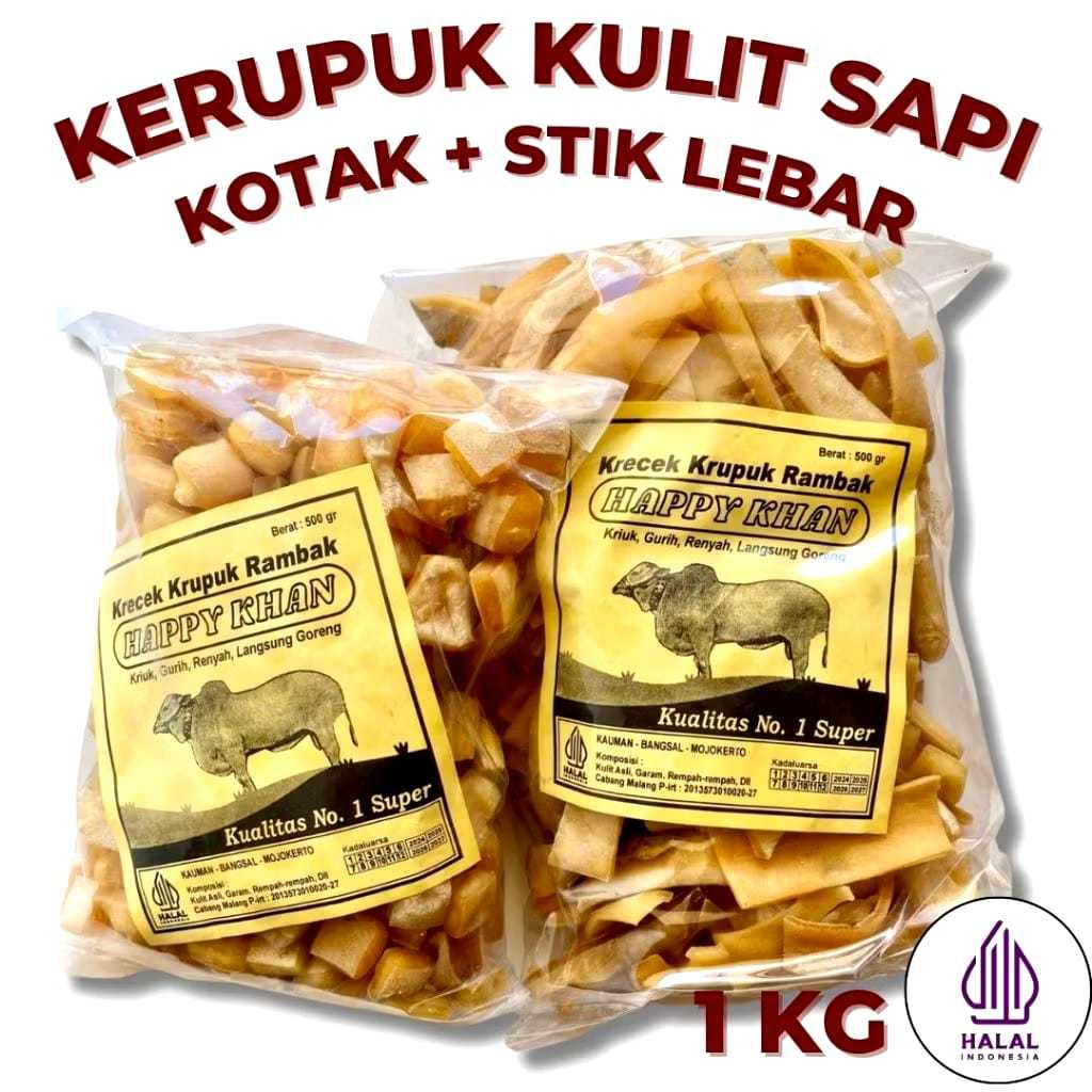 Kerupuk Kulit Sapi Mentah 1kg Rambak Sapi Super