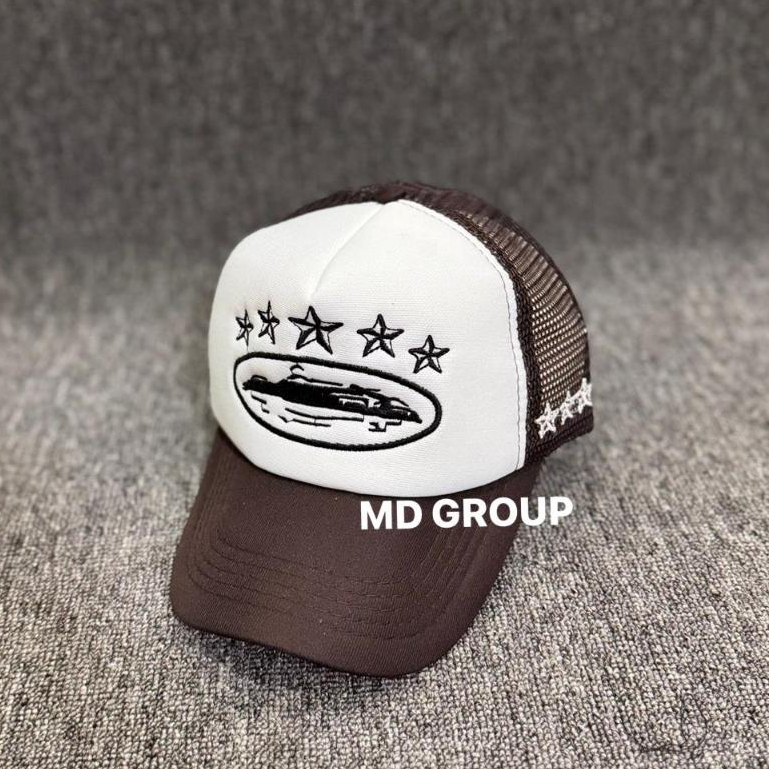 Trendy Topi Pria Wanita Jaring Trucker Model Terbaru Cap Bordir Bintang 5 High Style 2026