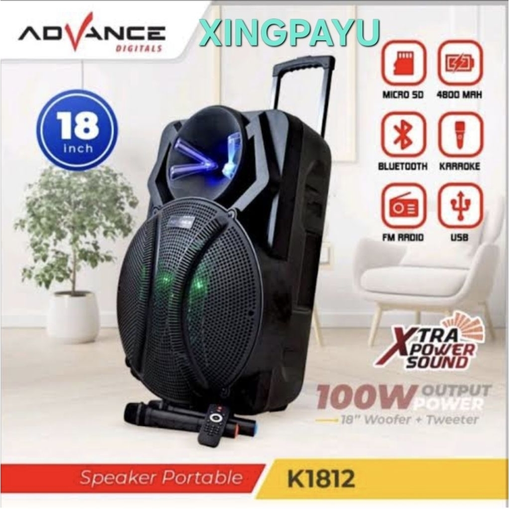 Speaker Portable Advance 18inch 1812