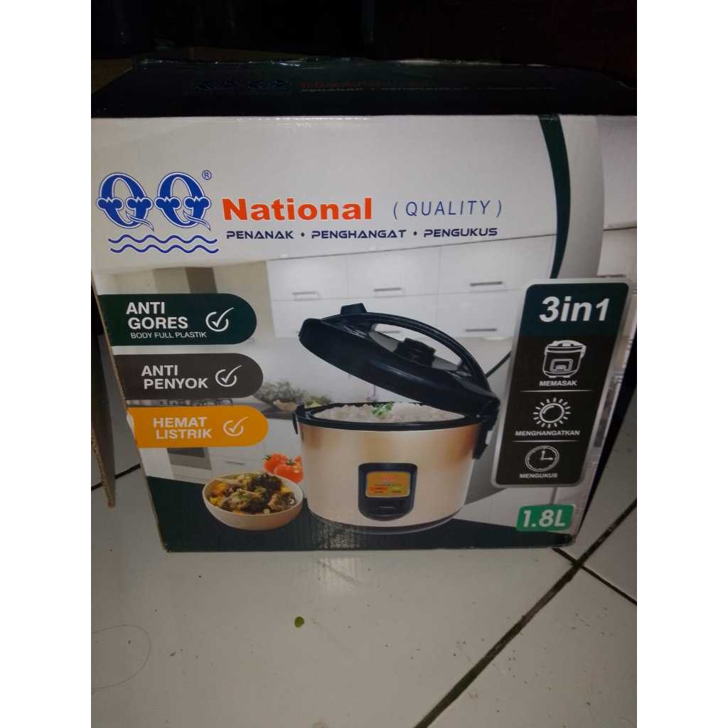 Rice Cooker National Quality 3 in 1 Kapasitas 1.8 L – Hemat Listrik & Multifungsi