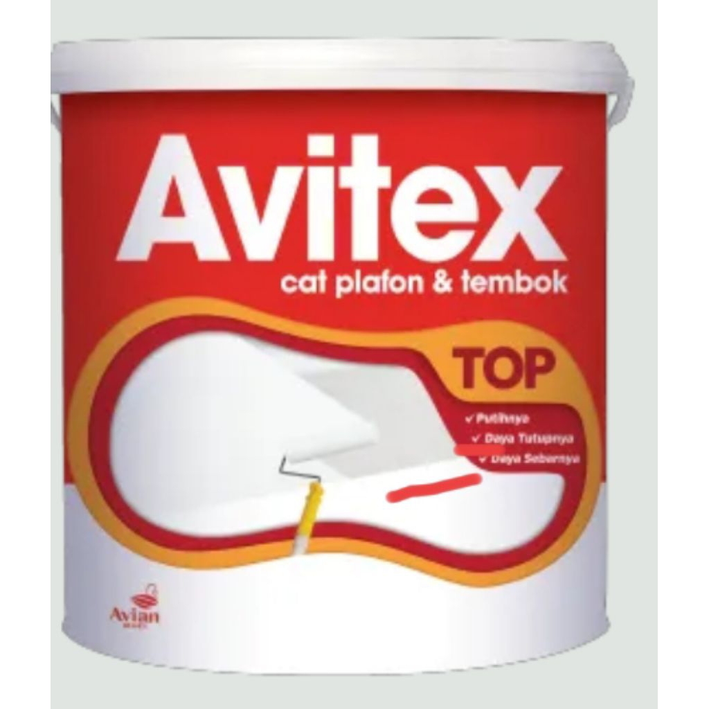 Cat Tembok & Plafond Avitex TOP Warna Putih SW 1 Kg & 5 kg