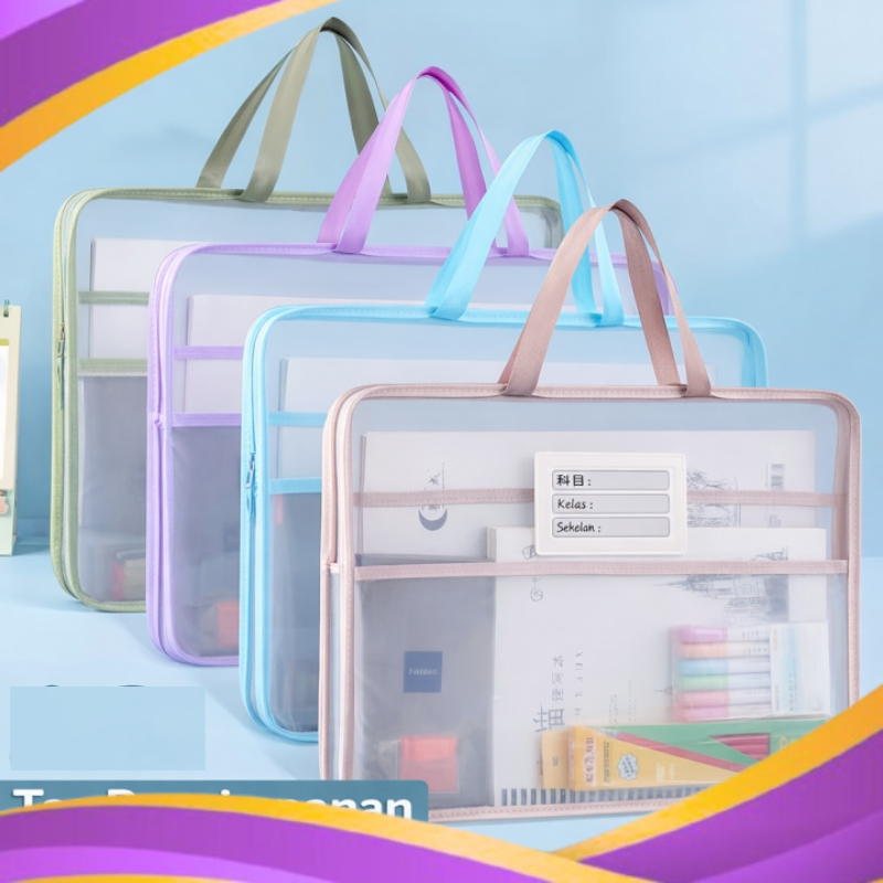 ST005 Tas Dokumen A4 Besar Map Dokumen File Folder Kapasitas Besar Tas Penyimpanan Serbaguna