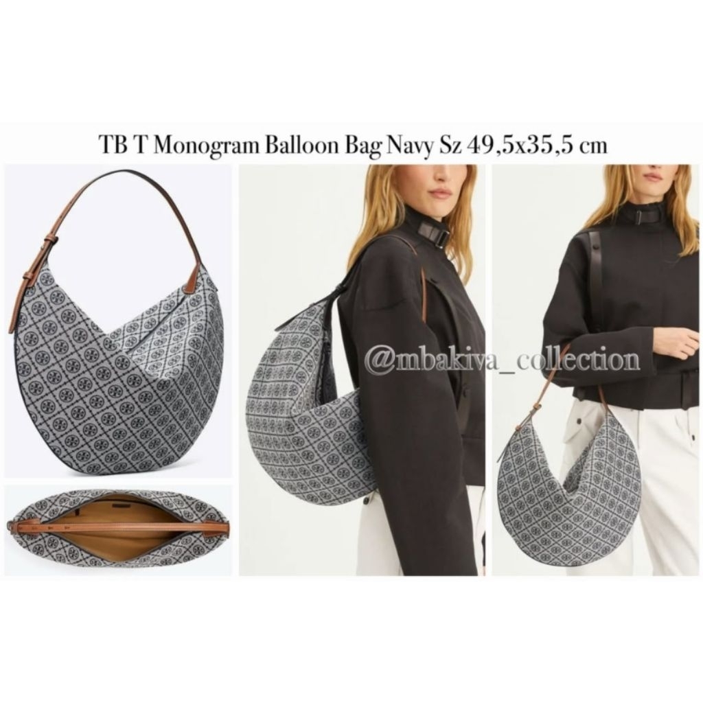 TB Monogram Balloon Bag Navy
