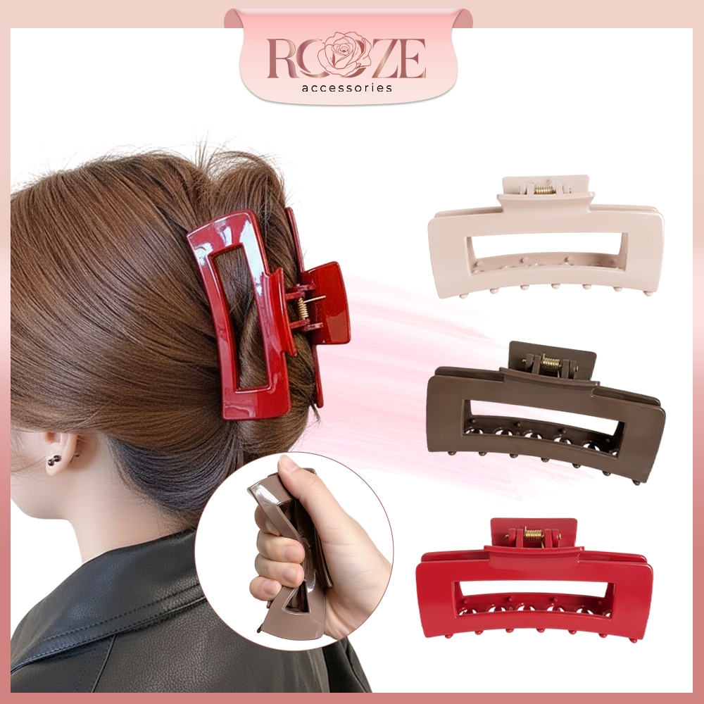 Jedai Samson Silikon Rectangle Hair Claw Elastis Anti Patah Jepit Rambut Wanita Flexible