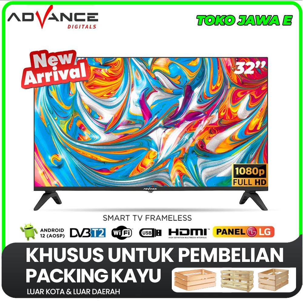 [KHUSUS PACKING KAYU] ANDROID TV GOOGLE TV ADVANCE ADV-4201A 42 INCH - 4K TV DIGITAL TV FRAMELESS PA