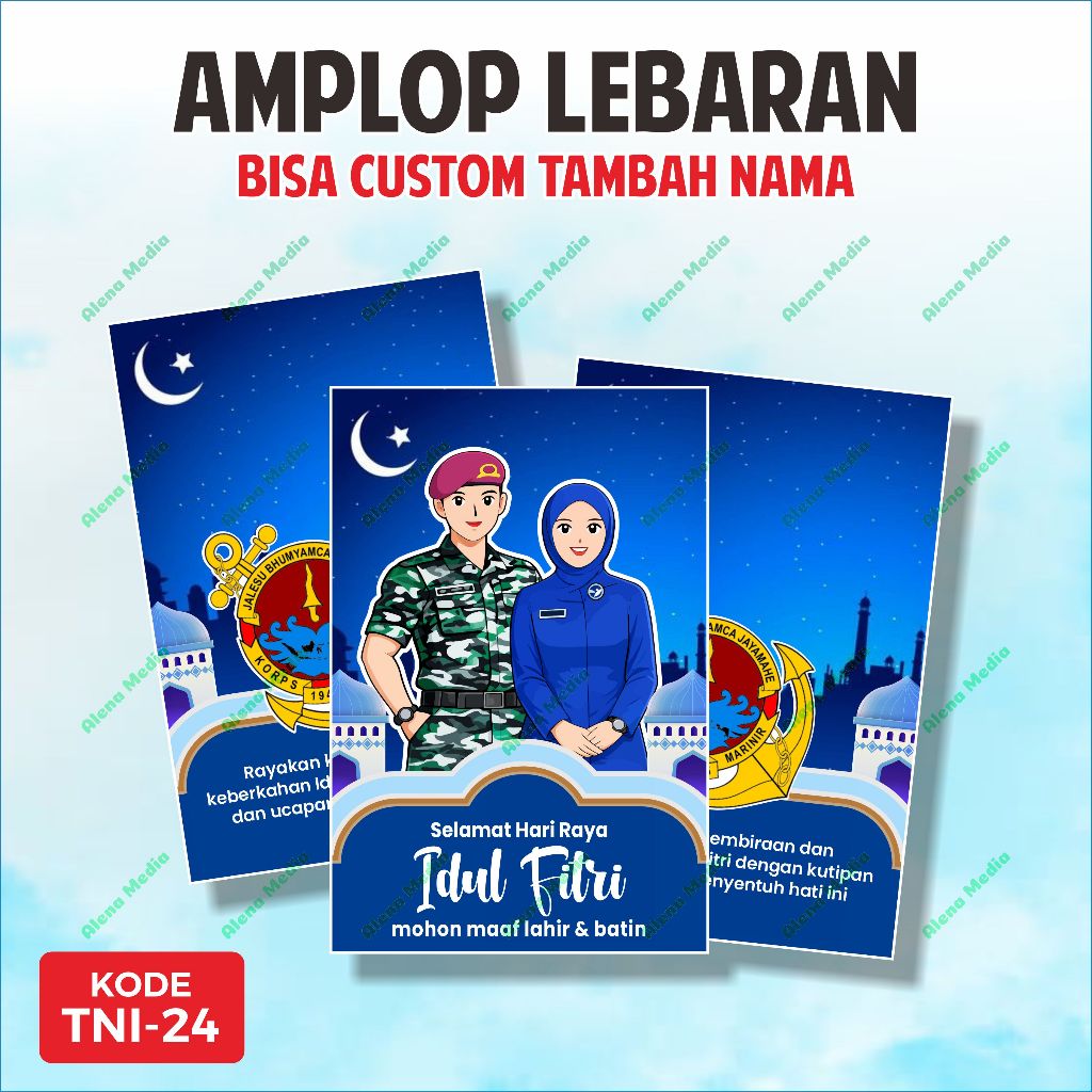 [ISI 10 BIJI] TNI.24 - Amplop Idul Fitri MARINIR TNI AL JALASENASTRI TNI AL | Amplop Lebaran Custom 