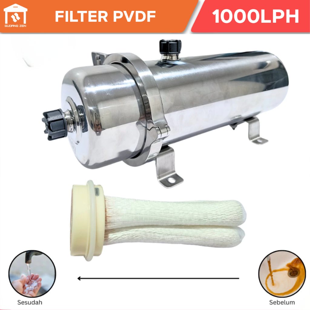 PVDF 1000LPH Filter Air Ultrafiltrasi PVDF 1000L Penjernih Air Kran Rumah Penyaring Air  Keruh
