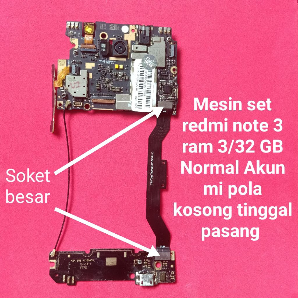 Mesin Normal Redmi note 3 mediatek Ram 2/16 / 3/32GB 4G Normal akun MI / pola kosong Sesuai Foto Var