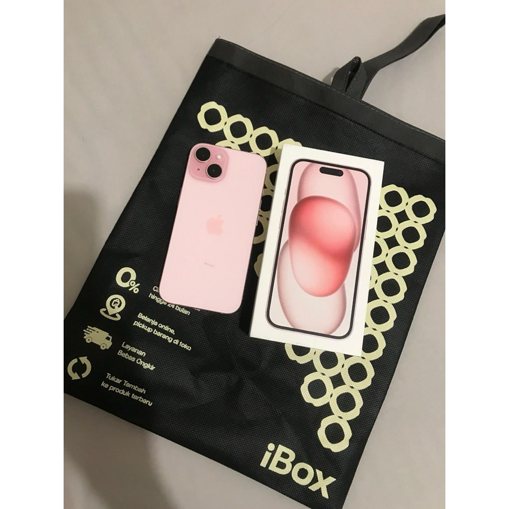 Preloved Iphone 15 Pink 256GB Resmi Ibox